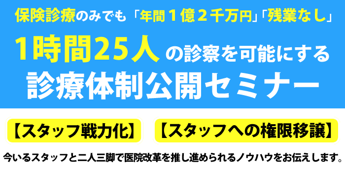 1時間25人の診察を可能にする診療体制効果セミナー